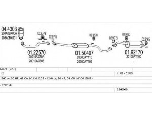 MTS C240069004541 išmetimo sistema 
 Išmetimo sistema -> Išmetimo sistema, visa