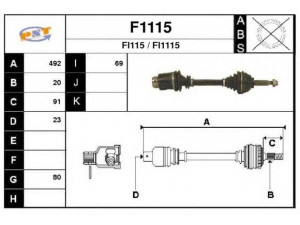 SNRA F1115 kardaninis velenas 
 Ratų pavara -> Kardaninis velenas