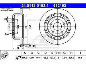ATE 24.0112-0193.1 stabdžių diskas 
 Dviratė transporto priemonės -> Stabdžių sistema -> Stabdžių diskai / priedai
0 5206 0147AA, 5206 0147AA