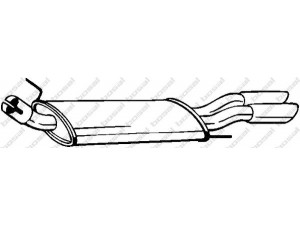 BOSAL 233-731 galinis duslintuvas 
 Išmetimo sistema -> Duslintuvas
1H6 253 609 AK, 1H6 253 609 H