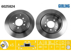 GIRLING 6025824 stabdžių diskas 
 Dviratė transporto priemonės -> Stabdžių sistema -> Stabdžių diskai / priedai
4246F1, 4246H5, 4246K9, 4246N1