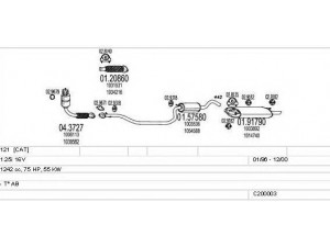 MTS C200003001564 išmetimo sistema 
 Išmetimo sistema -> Išmetimo sistema, visa