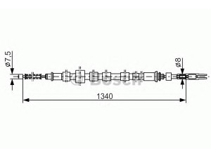 BOSCH 1 987 477 020 trosas, stovėjimo stabdys 
 Stabdžių sistema -> Valdymo svirtys/trosai
1613085, 6081825, 6109873, 6112877