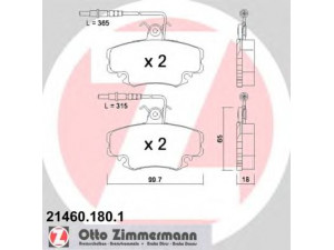ZIMMERMANN 21460.180.1 stabdžių trinkelių rinkinys, diskinis stabdys 
 Techninės priežiūros dalys -> Papildomas remontas
95658557