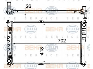 HELLA 8MK 376 763-581 radiatorius, variklio aušinimas 
 Aušinimo sistema -> Radiatorius/alyvos aušintuvas -> Radiatorius/dalys
0K552-15200, 0K554-15200A, 0K554-15200B