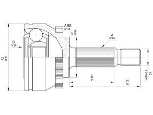 OPEN PARTS CVJ5575.10 jungčių komplektas, kardaninis velenas 
 Ratų pavara -> Sujungimai/komplektas
30819291