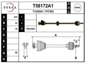 EAI T58172A1 kardaninis velenas