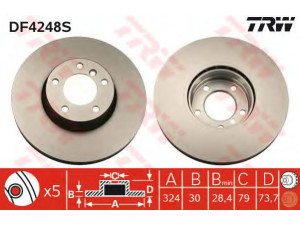 TRW DF4248S stabdžių diskas 
 Dviratė transporto priemonės -> Stabdžių sistema -> Stabdžių diskai / priedai
34110392525, 34111165859, 34116767059