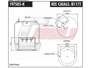 CASALS B1172 dėklas, pneumatinė pakaba