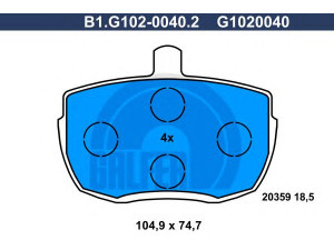 GALFER B1.G102-0040.2 stabdžių trinkelių rinkinys, diskinis stabdys 
 Techninės priežiūros dalys -> Papildomas remontas
1902293