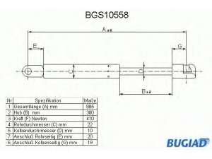 BUGIAD BGS10558 dujinė spyruoklė, gaubtas 
 Kėbulas -> Dujinės spyruoklės
4A0 823 359 B