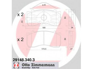 ZIMMERMANN 29148.340.3 stabdžių trinkelių rinkinys, diskinis stabdys 
 Techninės priežiūros dalys -> Papildomas remontas
81508205085, 81508206043, 81508206054