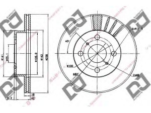 DJ PARTS BD1004 stabdžių diskas 
 Stabdžių sistema -> Diskinis stabdys -> Stabdžių diskas
43512-12250, 43512-12290, 43512-12310
