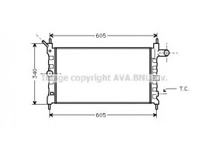 AVA QUALITY COOLING OL2022 radiatorius, variklio aušinimas 
 Aušinimo sistema -> Radiatorius/alyvos aušintuvas -> Radiatorius/dalys
1300113, 1300114, 90325151, 90325151