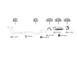 ASMET VO185400 išmetimo sistema 
 Išmetimo sistema -> Išmetimo sistema, visa