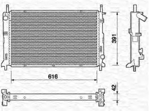 MAGNETI MARELLI 350213716000 radiatorius, variklio aušinimas 
 Aušinimo sistema -> Radiatorius/alyvos aušintuvas -> Radiatorius/dalys
1024051, 6899901, 7215751, 93BB8005CD