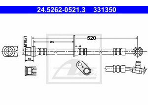 ATE 24.5262-0521.3 stabdžių žarnelė 
 Stabdžių sistema -> Stabdžių žarnelės
90049-22283-000