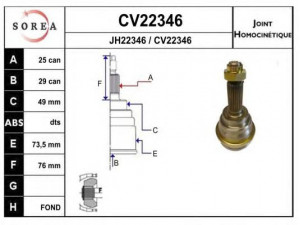 EAI CV22346K jungčių komplektas, kardaninis velenas 
 Ratų pavara -> Sujungimai/komplektas