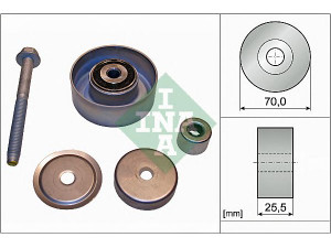 INA 532 0665 10 kreipiantysis skriemulys, V formos rumbuotas diržas 
 Diržinė pavara -> V formos rumbuotas diržas/komplektas -> Laisvasis/kreipiamasis skriemulys
1340270, 12610680