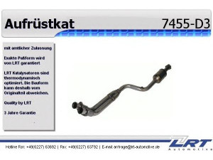 LRT 7455-D3 konversijos katalizatorius 
 Išmetimo sistema -> Euro1-/Euro2-/D3 konvertavimas
124.490.99.19