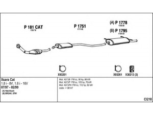 FENNO CI218 išmetimo sistema 
 Išmetimo sistema -> Išmetimo sistema, visa