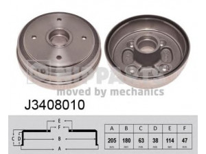 NIPPARTS J3408010 stabdžių būgnas 
 Stabdžių sistema -> Būgninis stabdys -> Stabdžių būgnas
43511-84000