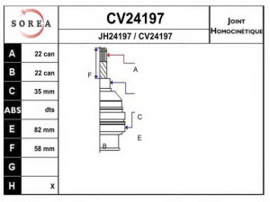 EAI CV24197K jungčių komplektas, kardaninis velenas