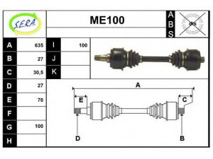SERA ME100 kardaninis velenas
1073500410, 1073502710, 1073502810