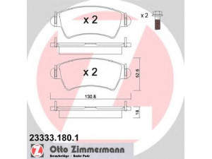 ZIMMERMANN 23333.180.1 stabdžių trinkelių rinkinys, diskinis stabdys 
 Techninės priežiūros dalys -> Papildomas remontas
425229