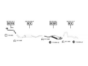 ASMET VA033835 išmetimo sistema 
 Išmetimo sistema -> Išmetimo sistema, visa