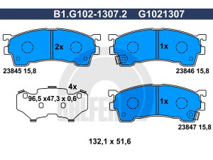 GALFER B1.G102-1307.2 stabdžių trinkelių rinkinys, diskinis stabdys 
 Techninės priežiūros dalys -> Papildomas remontas
3401278, 3894048, BLYM-33-23Z, CBY0-33-23Z