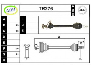 SERA TR276 kardaninis velenas 
 Ratų pavara -> Kardaninis velenas
7700111920, 7711134286, 8200064731