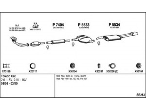 FENNO SE283 išmetimo sistema 
 Išmetimo sistema -> Išmetimo sistema, visa