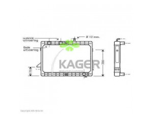 KAGER 31-2506 radiatorius, variklio aušinimas 
 Aušinimo sistema -> Radiatorius/alyvos aušintuvas -> Radiatorius/dalys
6735000103, 6735000403