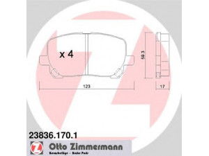 ZIMMERMANN 23836.170.1 stabdžių trinkelių rinkinys, diskinis stabdys 
 Techninės priežiūros dalys -> Papildomas remontas
0446502080, 0446544060, 0446544090