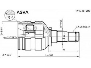 ASVA TYID-ST220 jungčių komplektas, kardaninis velenas 
 Ratų pavara -> Sujungimai/komplektas
43040-05030