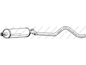 BOSAL 281-013 vidurinis duslintuvas 
 Išmetimo sistema -> Duslintuvas
8 52 053, 8 52 237, 8 54 184, 90200512