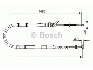 BOSCH 1 987 477 319 trosas, stovėjimo stabdys 
 Stabdžių sistema -> Valdymo svirtys/trosai