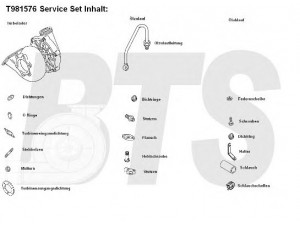 BTS Turbo T981576 kompresorius, įkrovimo sistema 
 Išmetimo sistema -> Turbokompresorius