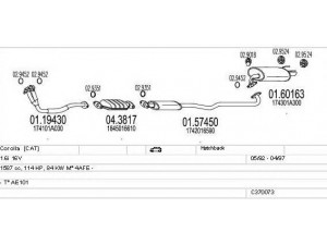 MTS C370073001751 išmetimo sistema 
 Išmetimo sistema -> Išmetimo sistema, visa