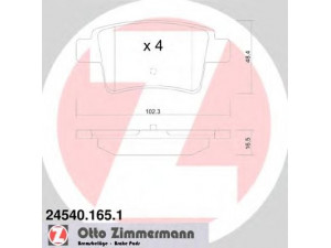 ZIMMERMANN 24540.165.1 stabdžių trinkelių rinkinys, diskinis stabdys 
 Techninės priežiūros dalys -> Papildomas remontas
425371, 425416, 425432