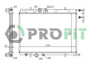 PROFIT PR 5514A1 radiatorius, variklio aušinimas 
 Aušinimo sistema -> Radiatorius/alyvos aušintuvas -> Radiatorius/dalys
132322, 133038, 133040, 133053