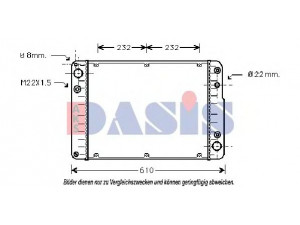 AKS DASIS 170130N radiatorius, variklio aušinimas 
 Aušinimo sistema -> Radiatorius/alyvos aušintuvas -> Radiatorius/dalys
95110603106, 95110603108