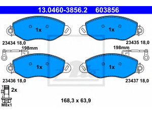 ATE 13.0460-3856.2 stabdžių trinkelių rinkinys, diskinis stabdys 
 Techninės priežiūros dalys -> Papildomas remontas
41060-9X225, 41060-9X226