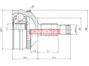 KAMOKA 6576 jungčių komplektas, kardaninis velenas 
 Ratų pavara -> Sujungimai/komplektas
9617408188, 9617408288, 9626084088
