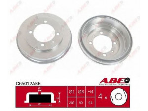 ABE C65012ABE stabdžių būgnas 
 Stabdžių sistema -> Būgninis stabdys -> Stabdžių būgnas
MR205575