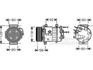 VAN WEZEL 4000K320 kompresorius, oro kondicionierius 
 Oro kondicionavimas -> Kompresorius/dalys
6453WY, 6453PN, 6453RA, 6453RG