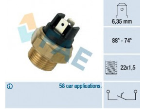 FAE 37420 temperatūros jungiklis, radiatoriaus ventiliatorius 
 Aušinimo sistema -> Siuntimo blokas, aušinimo skysčio temperatūra
116000725600, 116000725602, 116000725605