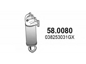 ASSO 58.0080 katalizatoriaus keitiklis 
 Išmetimo sistema -> Katalizatoriaus keitiklis
038253031GX