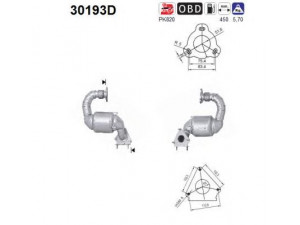 AS 30193D katalizatoriaus keitiklis 
 Išmetimo sistema -> Katalizatoriaus keitiklis
8200574897, 8200869197